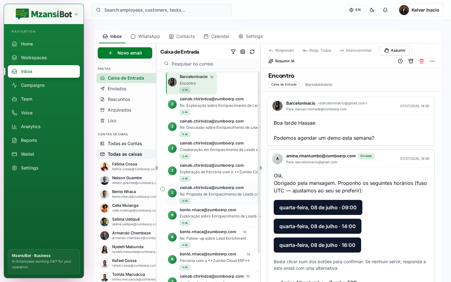 Inbox unificado